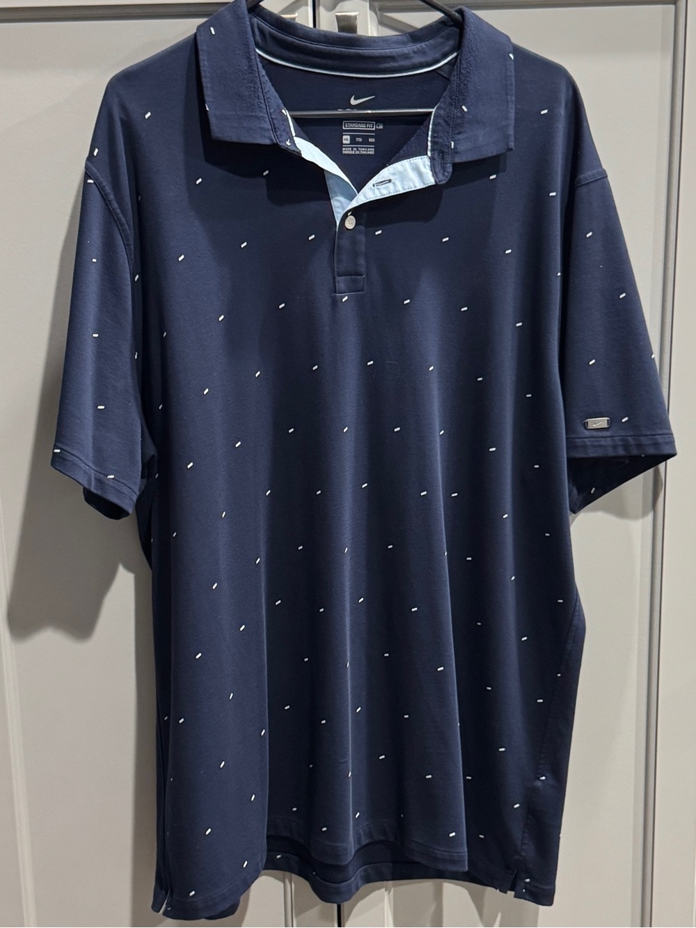 Nike Men's Navy Polo with Micro White Print
